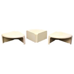 Used Three Half Round Plastic Side Tables in Off-White, circa 1970