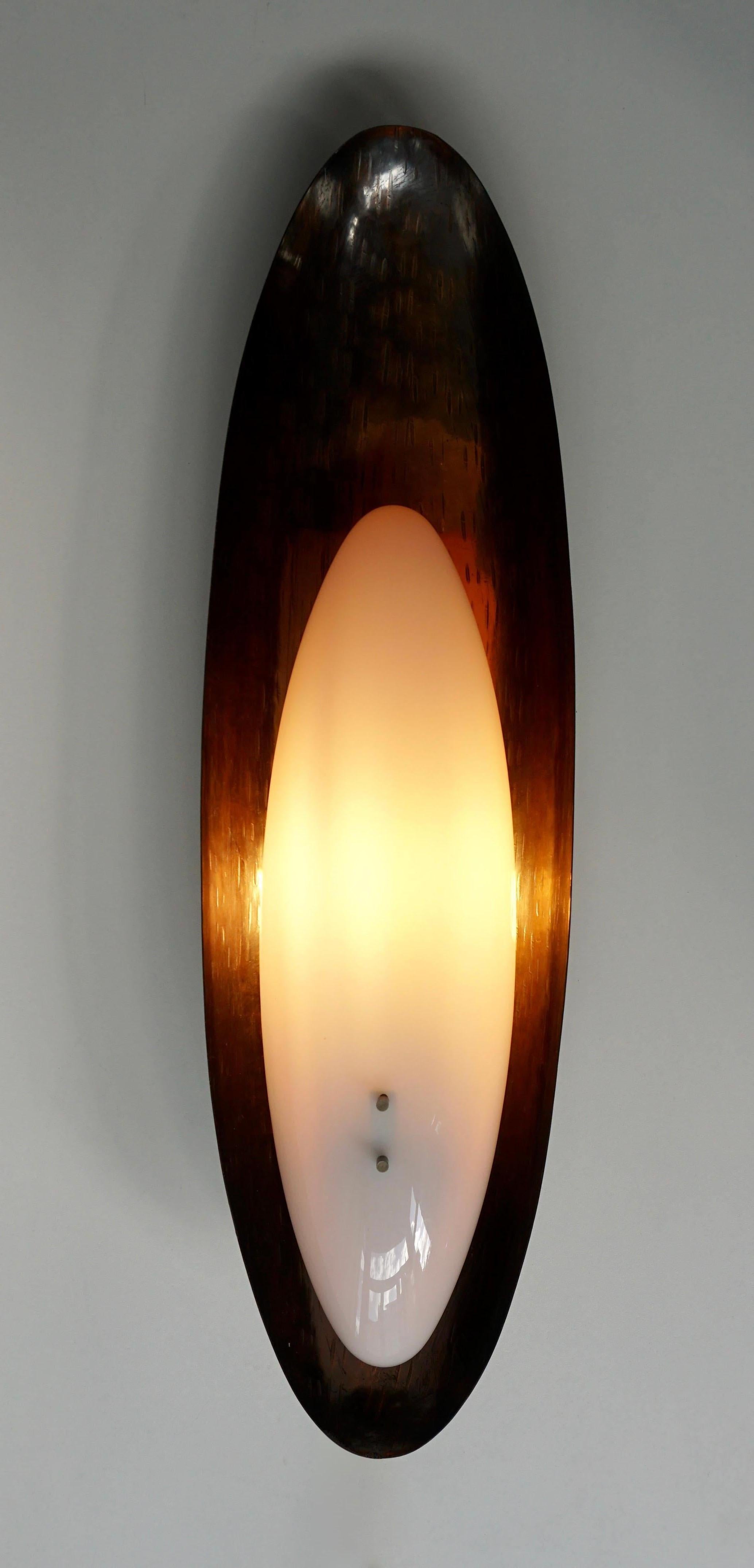 One Hammered Copper Sconce by Reggiani 1