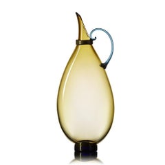 Three Hand Blown Glass Pitcher Vases by Vetro Vero, Custom Colors