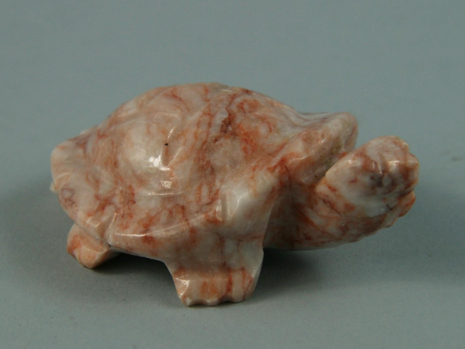 Three Hand Carved Marble Folk Art Turtles For Sale 1