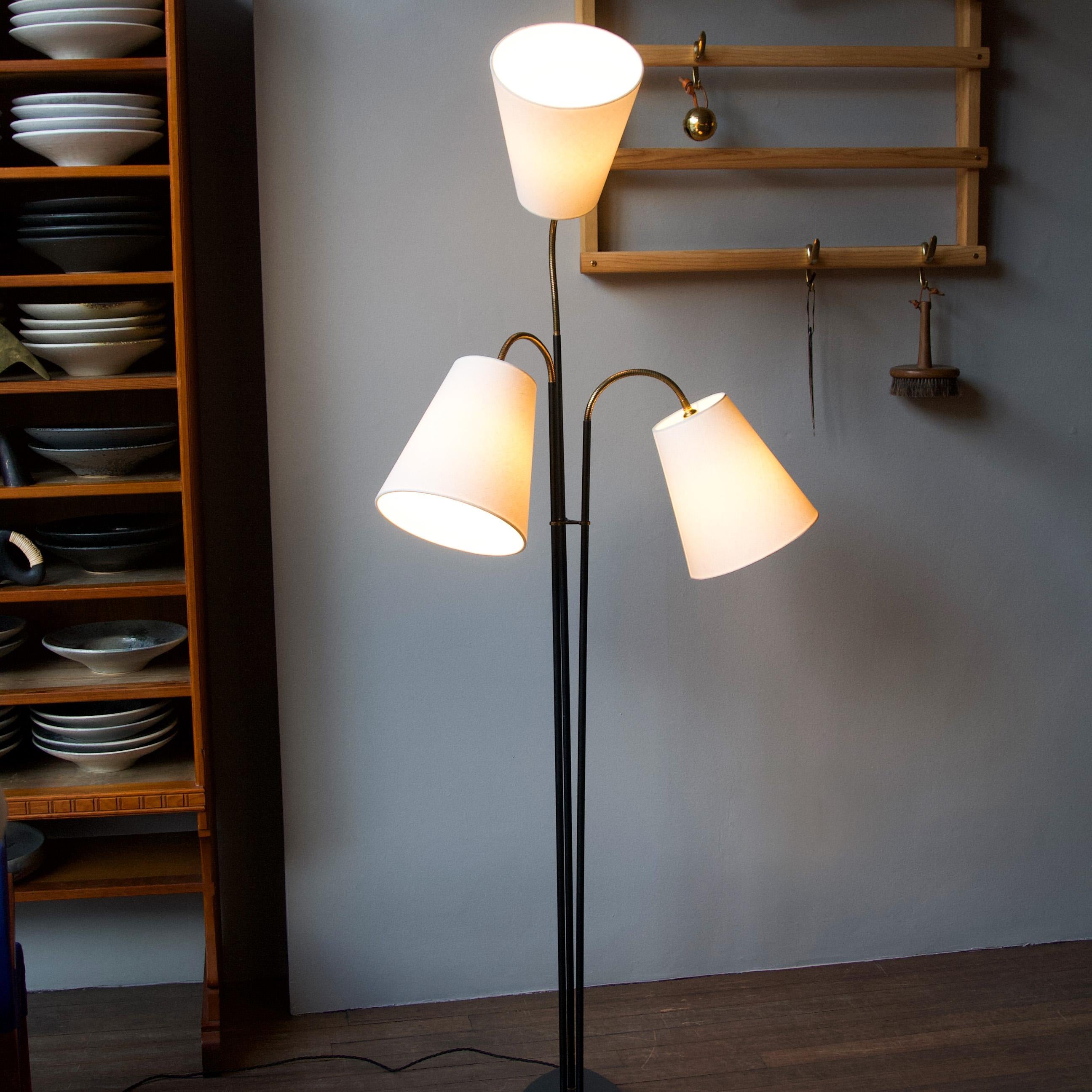 20th Century Three Headed Floor Lamp