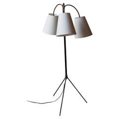 Three Headed Floor Lamp with 'Atomic' Style Base