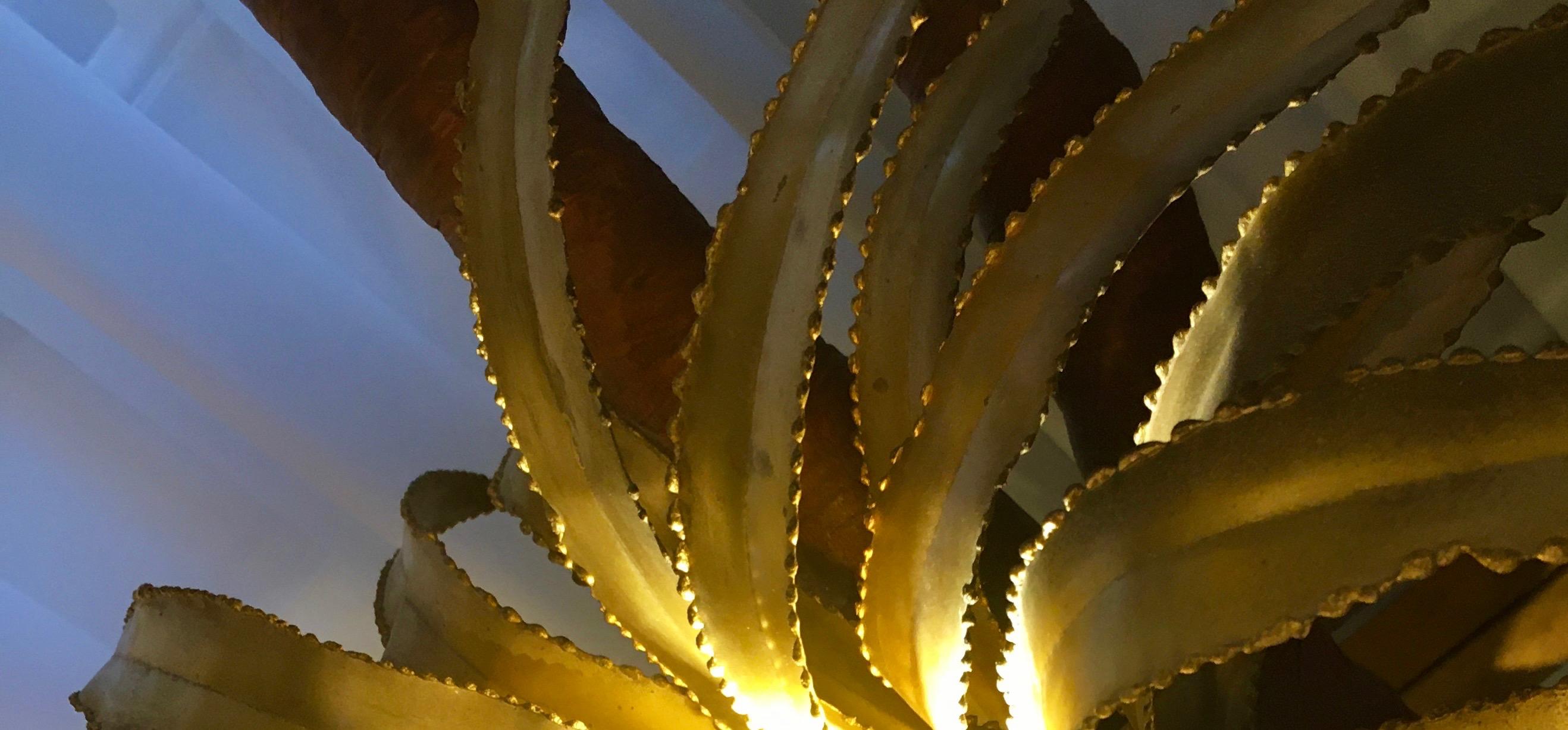 French Three Heads Palm Tree Floorlamp Attributed to Maison Jansen, France, 1975