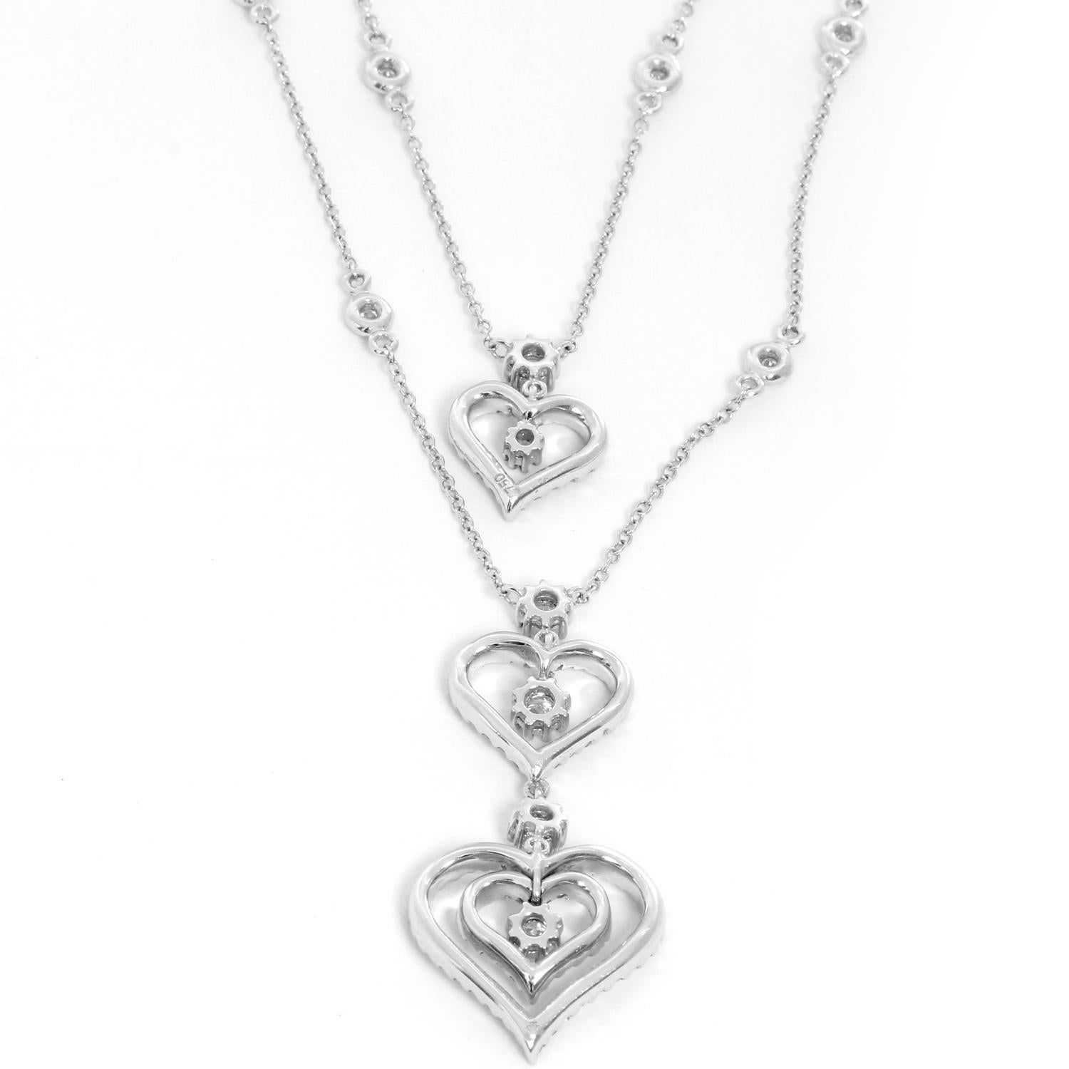 three heart diamond necklace