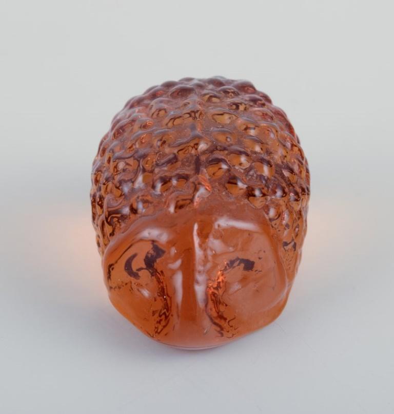 Scandinavian Three hedgehogs in art glass and metal. 1970s/1980s. For Sale