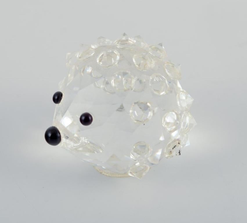 Late 20th Century Three hedgehogs in art glass and metal. 1970s/1980s. For Sale