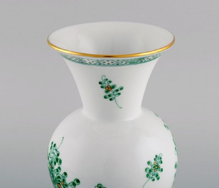 Three Herend Green Chinese Vases in Hand-Painted Porcelain, Mid-20th Century In Excellent Condition In Copenhagen, DK