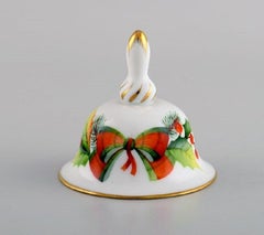 Three Herend Table Bells in Hand-Painted Porcelain with Flowers, 1980's