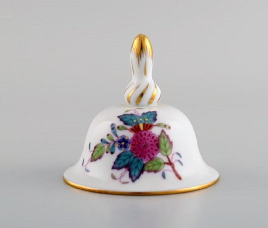 Hungarian Three Herend Table Bells in Hand-Painted Porcelain with Flowers, 1980's For Sale