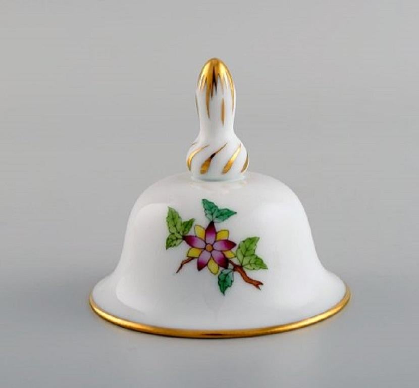 Late 20th Century Three Herend Table Bells in Hand-Painted Porcelain with Flowers, 1980's For Sale