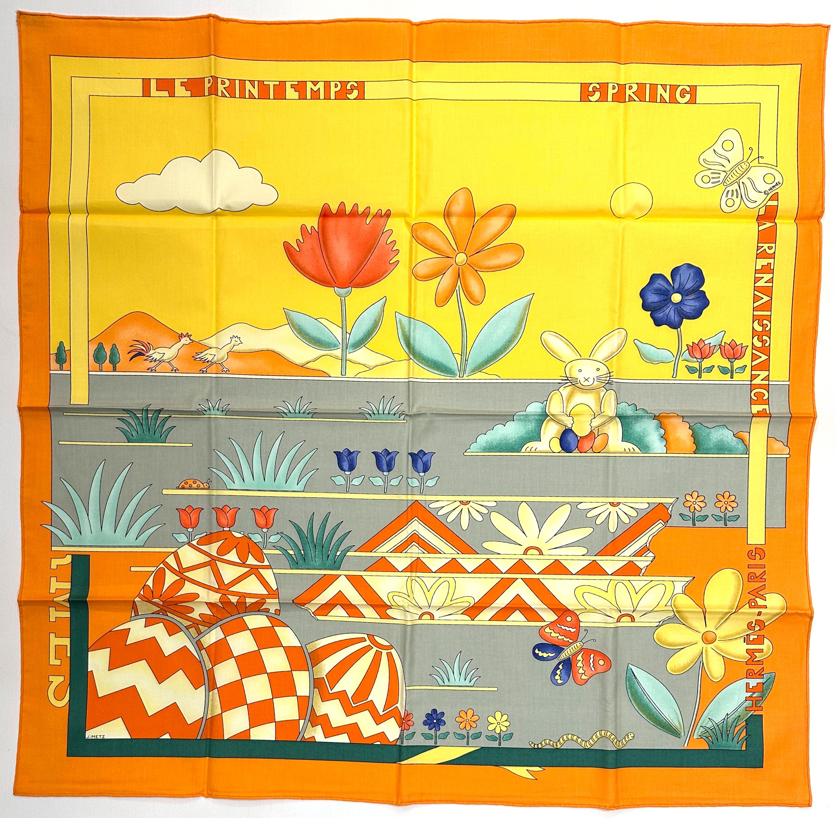 Three Hermes Cotton Scarves For Sale 3