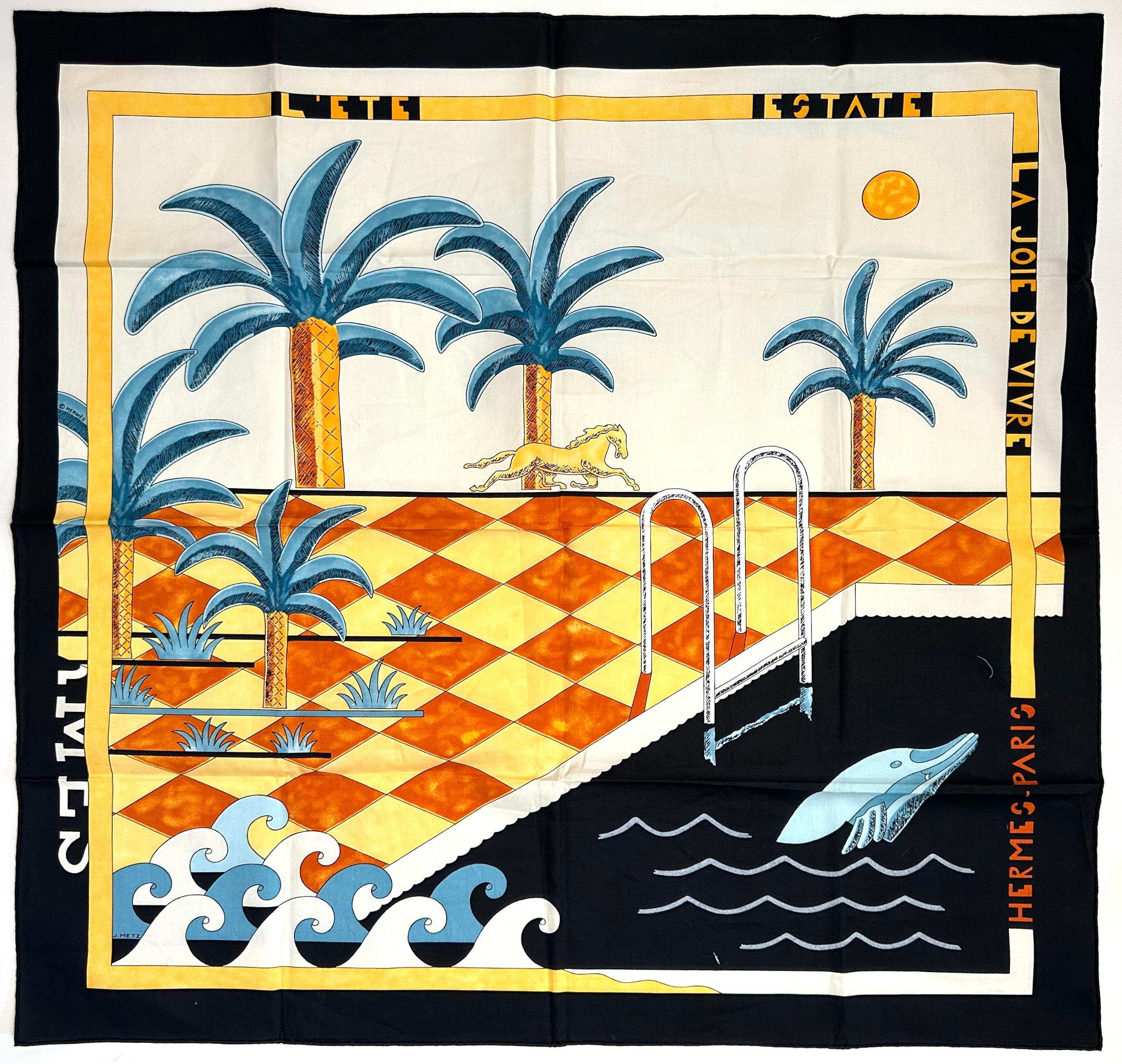 Three Hermes Cotton Scarves For Sale 4