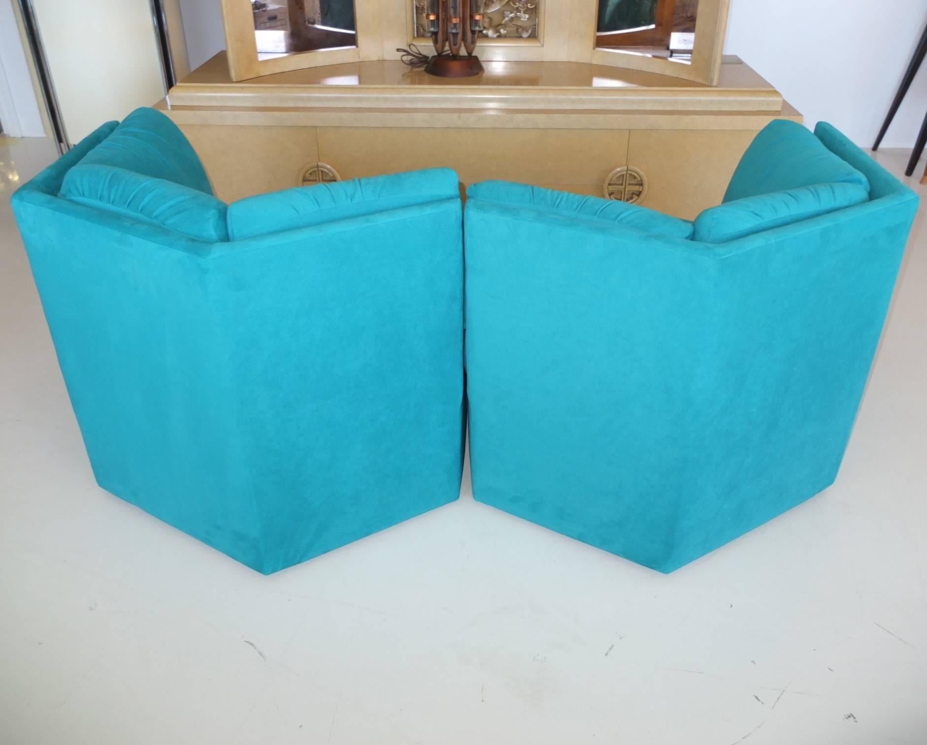 Three Hexagonal Swivel Club Chairs by Milo Baughman for Thayer Coggin For Sale 3