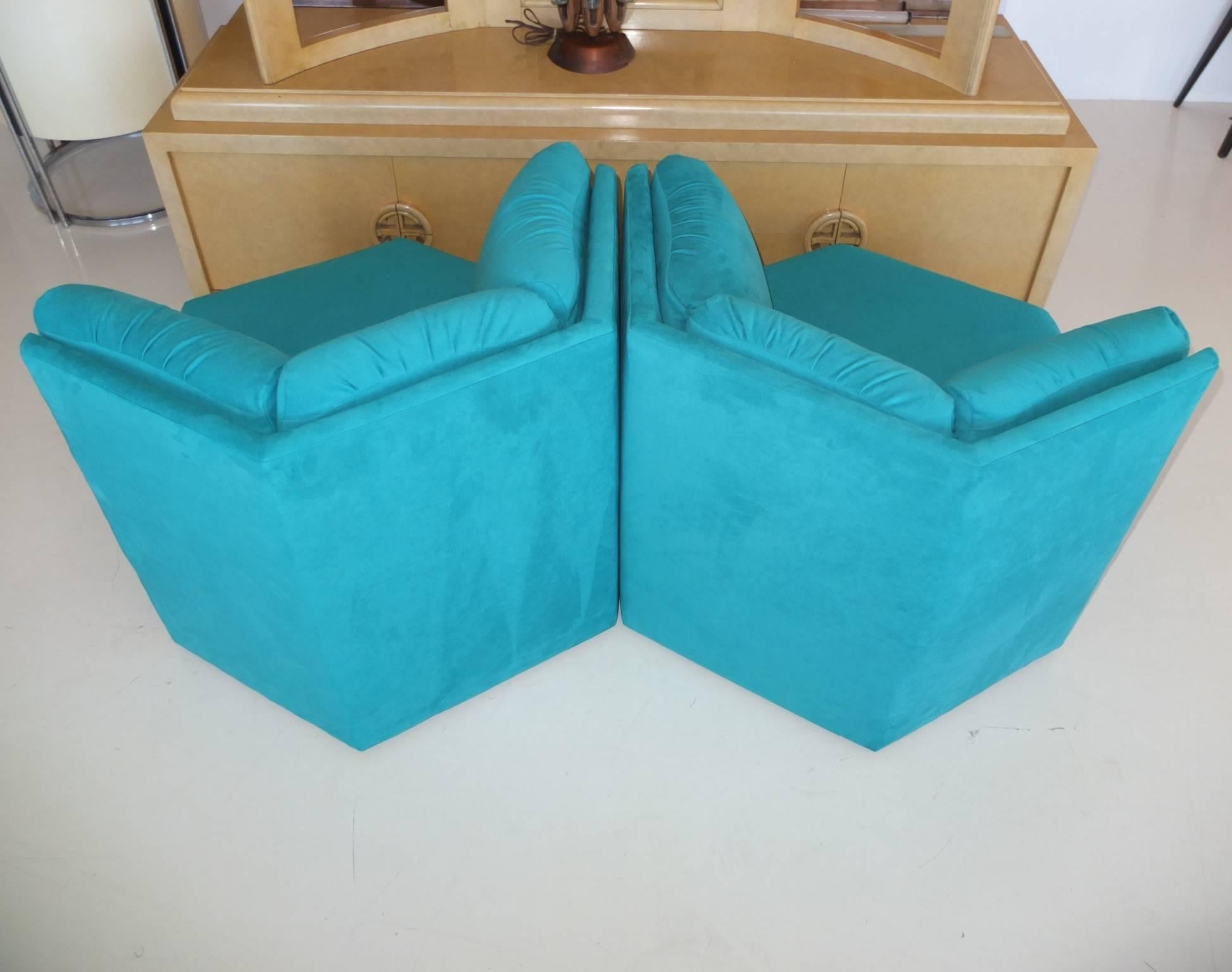Three Hexagonal Swivel Club Chairs by Milo Baughman for Thayer Coggin For Sale 2