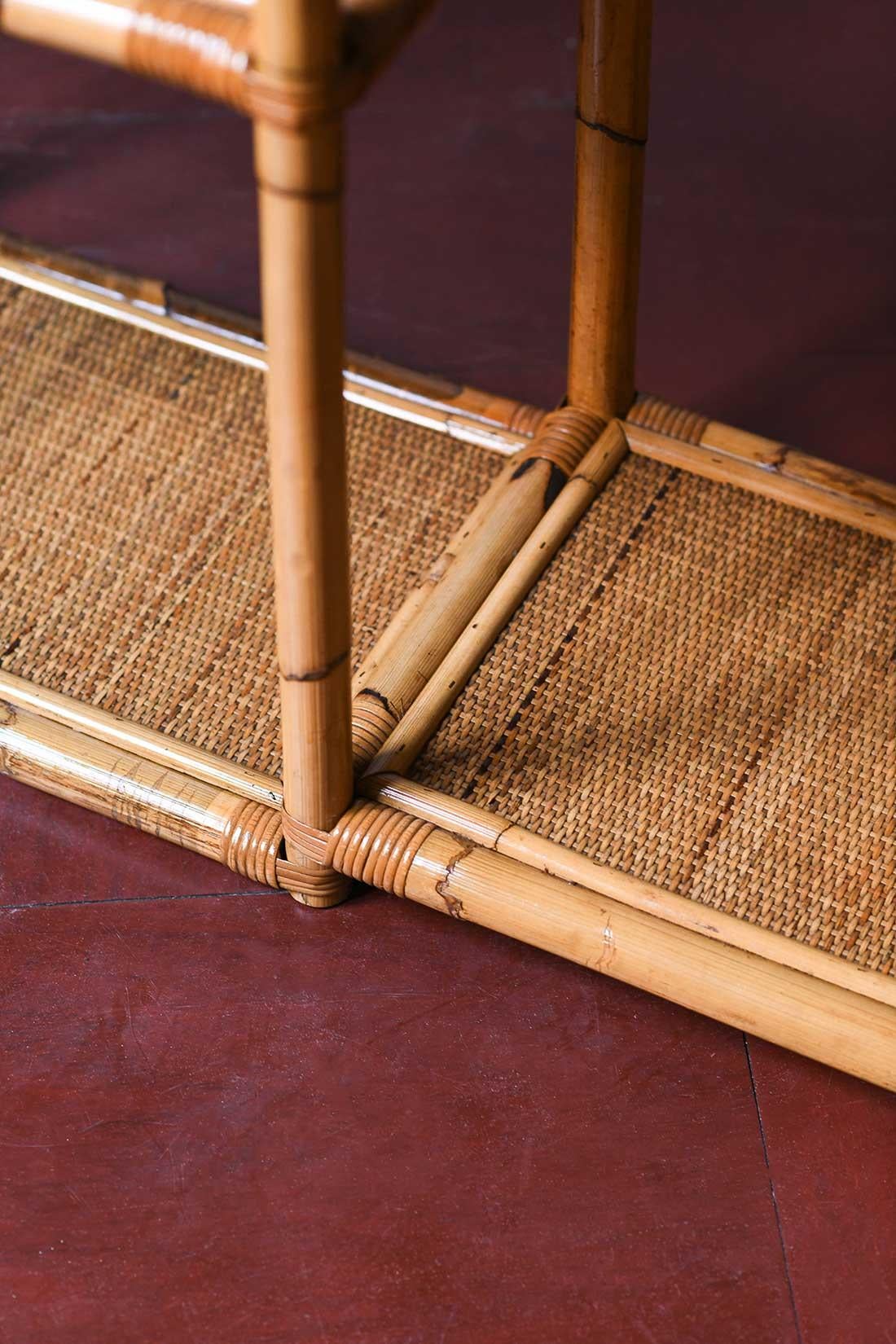 Three-high Étagère in rush and wicker, Italy 1980 For Sale 2