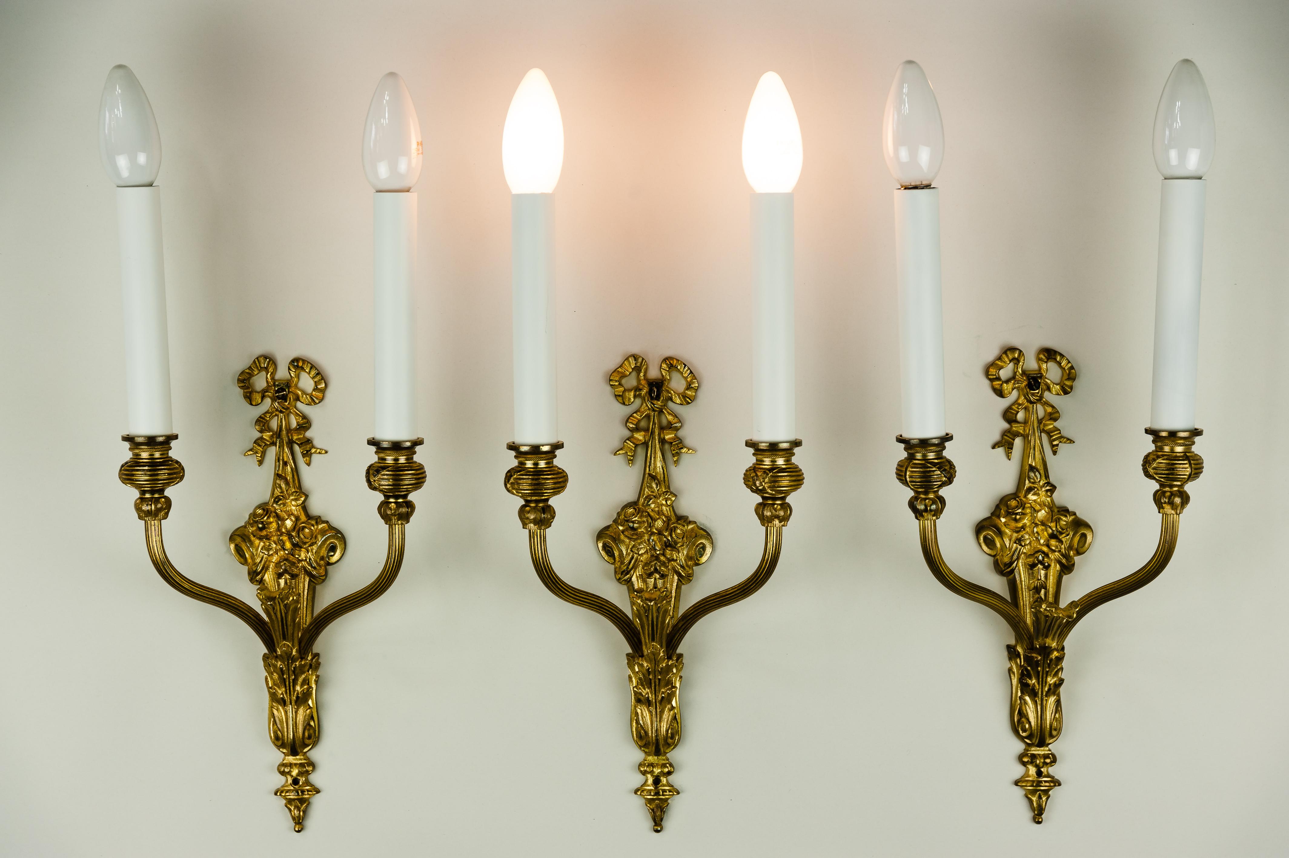 Three Historistic Wall Lamps, circa 1890s In Good Condition In Wien, AT