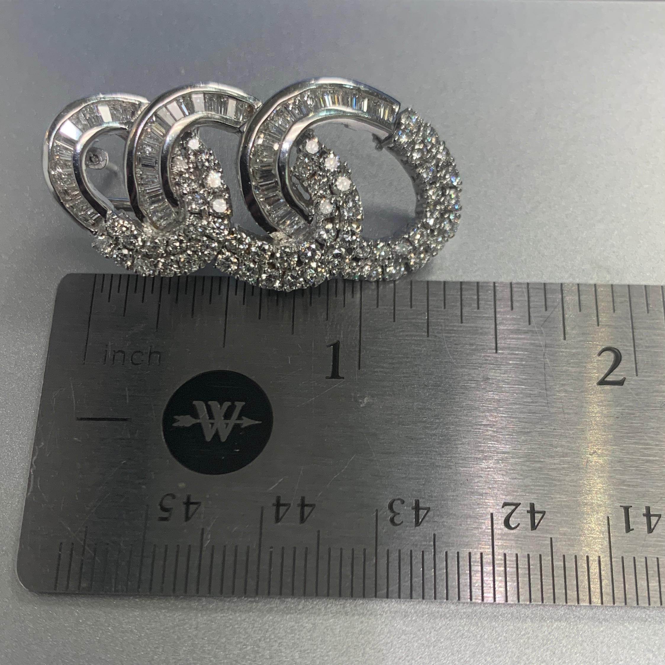 Three Hoop Diamond Earrings For Sale 2
