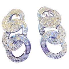 Retro Three Hoop Diamond Earrings