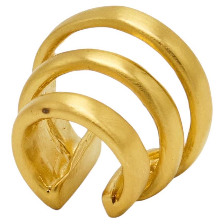 Three Hoops Earcuff in 22k Gold Plated Bronze by SOPHIE SIMONE DESIGNS