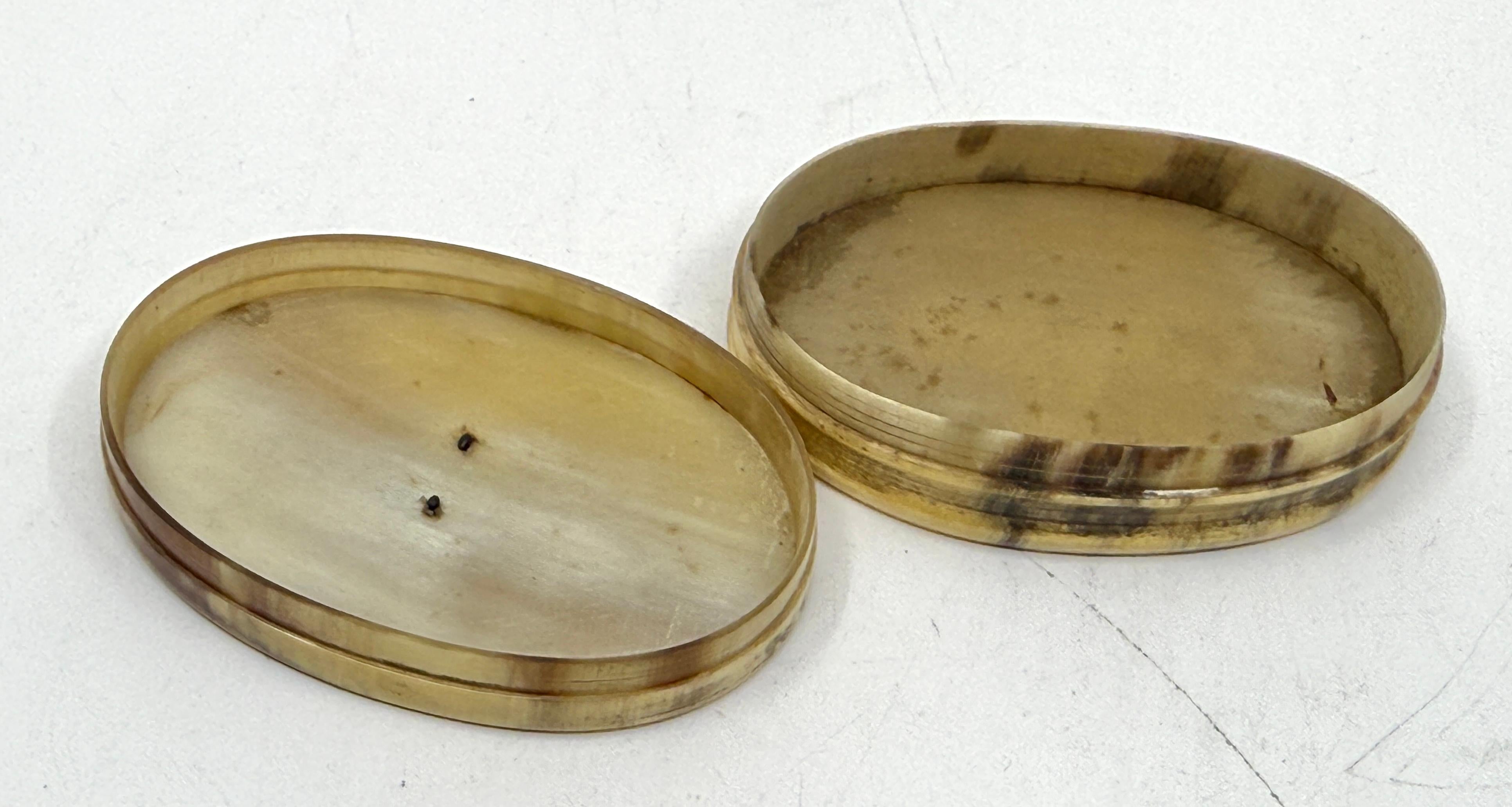 Three Horn, Silver and Wood Trinket or Snuff Boxes In Good Condition For Sale In Palm Springs, CA