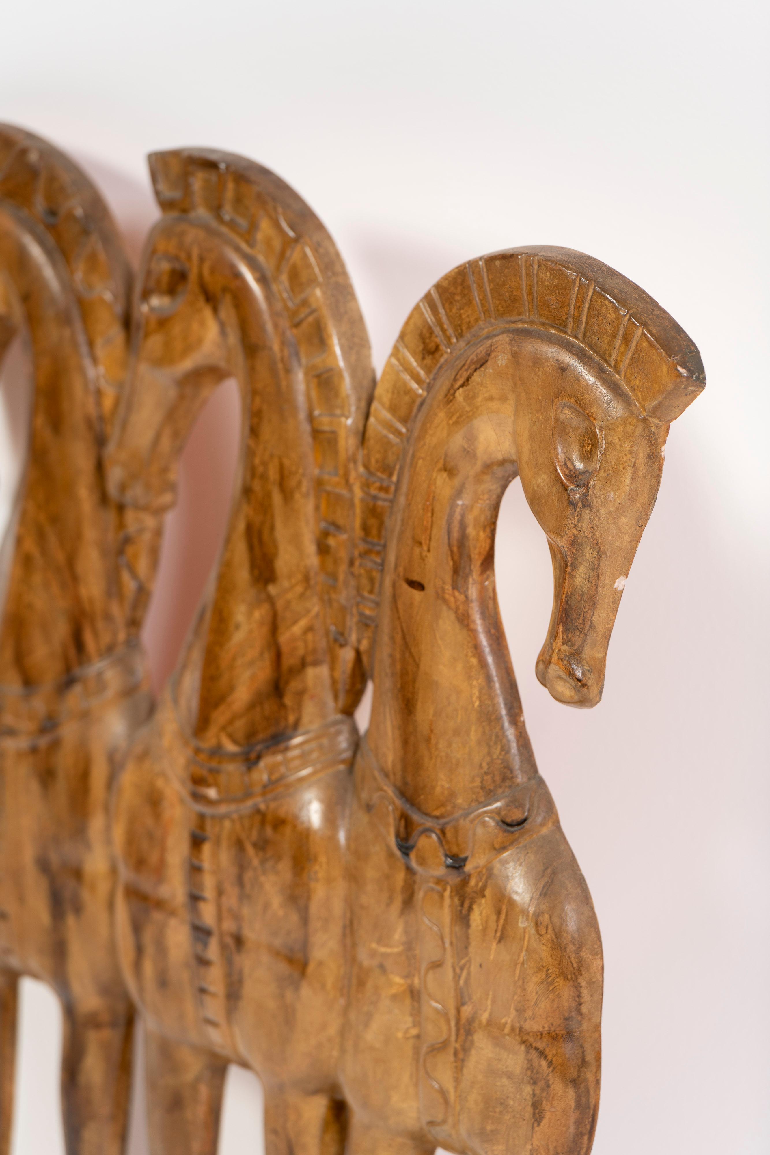 Three Horses, Relief Wall Sculpture, Painted Resin, Frederick Weinberg, 1960, US In Good Condition For Sale In San Francisco, CA