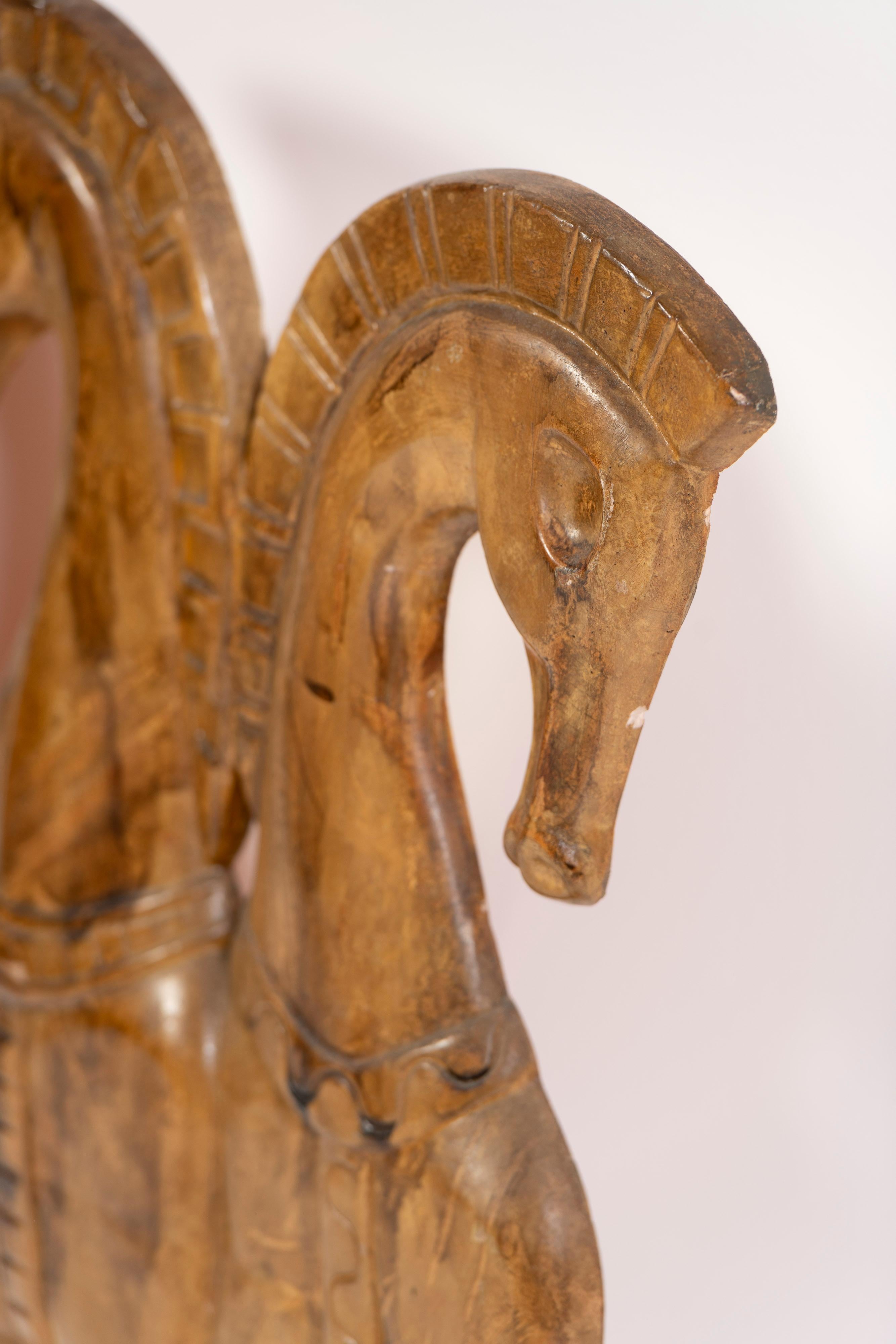 20th Century Three Horses, Relief Wall Sculpture, Painted Resin, Frederick Weinberg, 1960, US For Sale