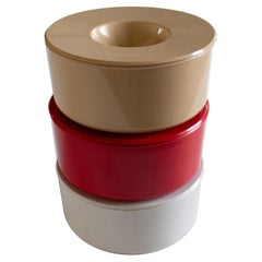 Three Iconic "Kulan" Ashtrays by Gustavsberg – Red, White & Beige