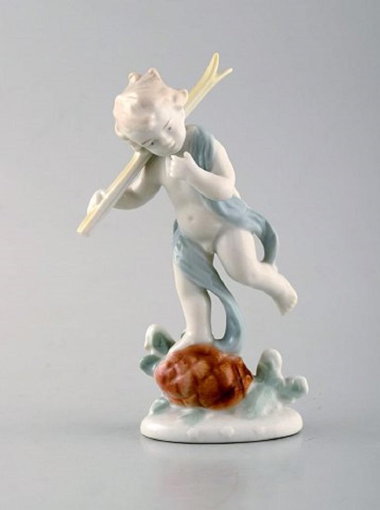 Rococo Three Ilmenau Porcelain Figurines, Dancing Boy Children, 1970s For Sale
