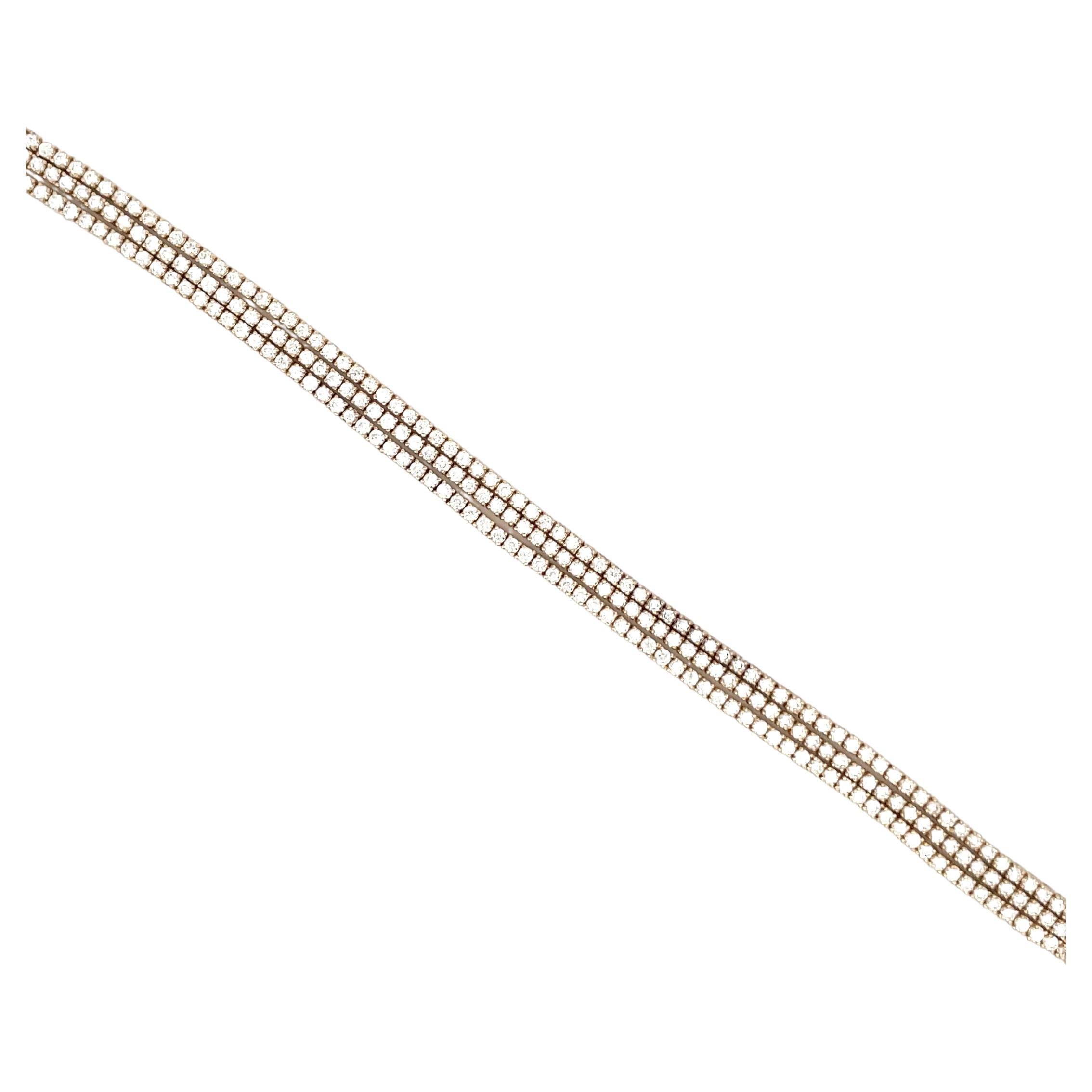 Bracelet tennis trois en un en or blanc 14 carats avec diamants de 5,25 carats G VS2-SI1 Neuf - En vente à New York, NY