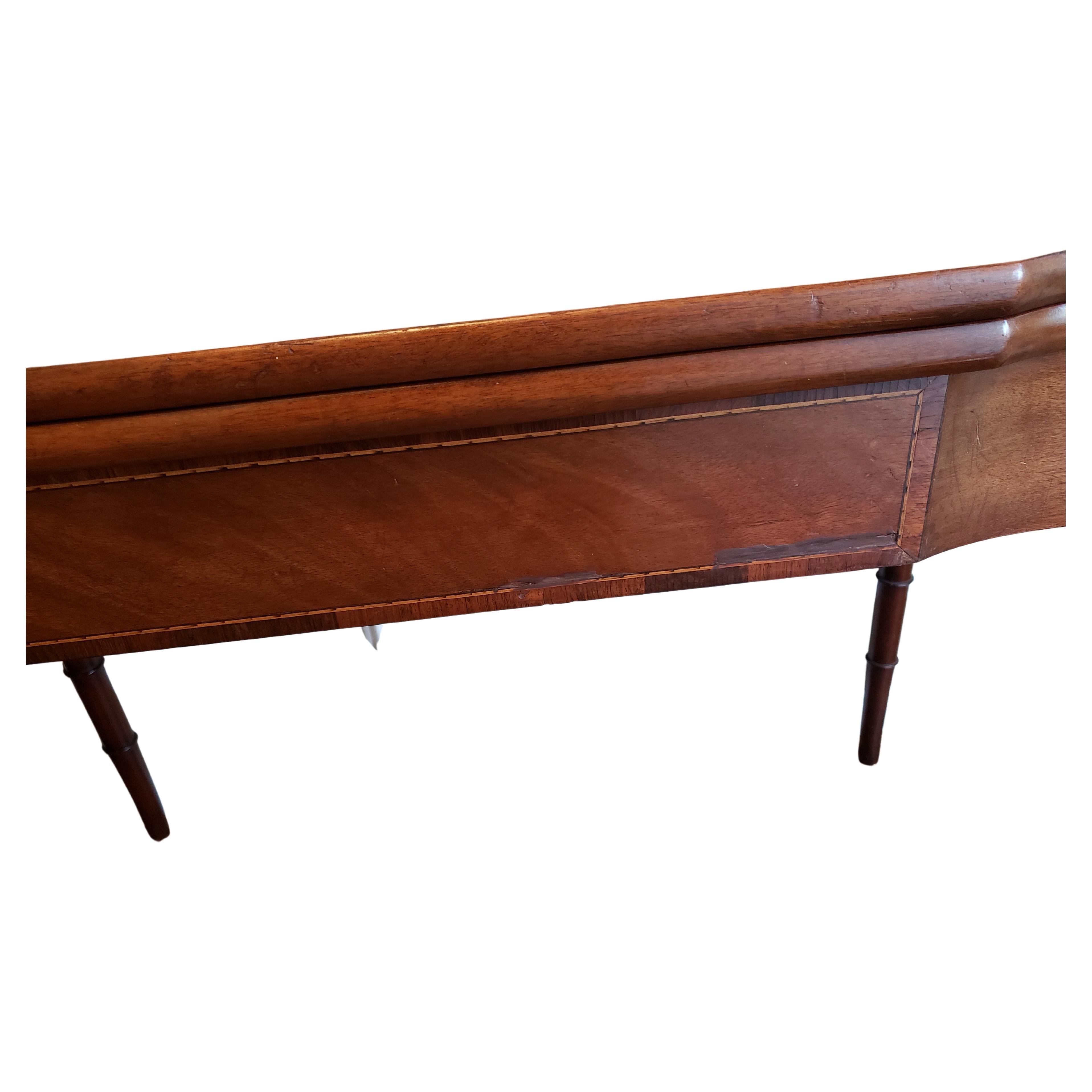 Three in One Faux Bamboo Solid Walnut Console, Game and Dining Table 1