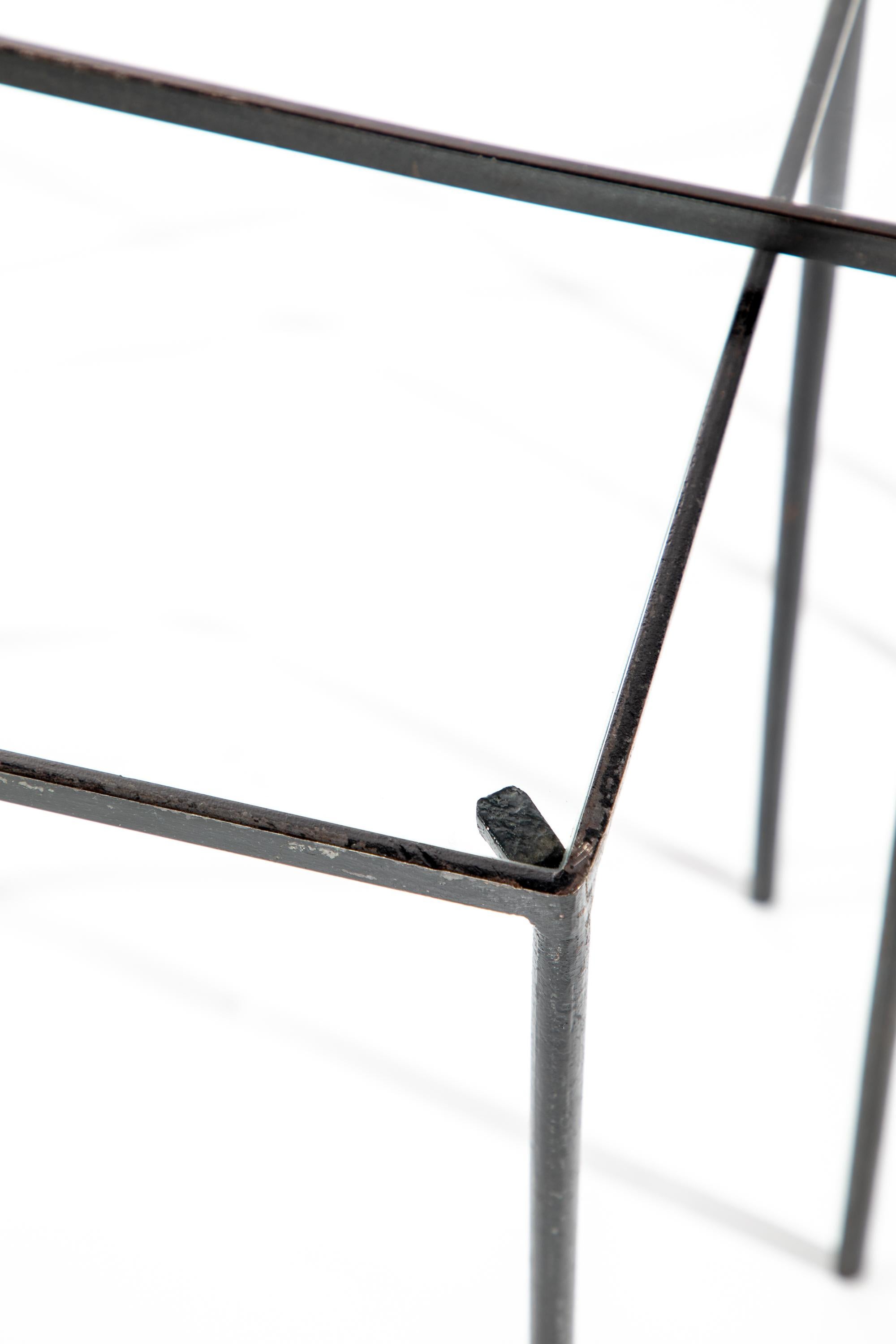 Three Iron Nesting Tables in the Manner of Jean - Michel Frank For Sale 2