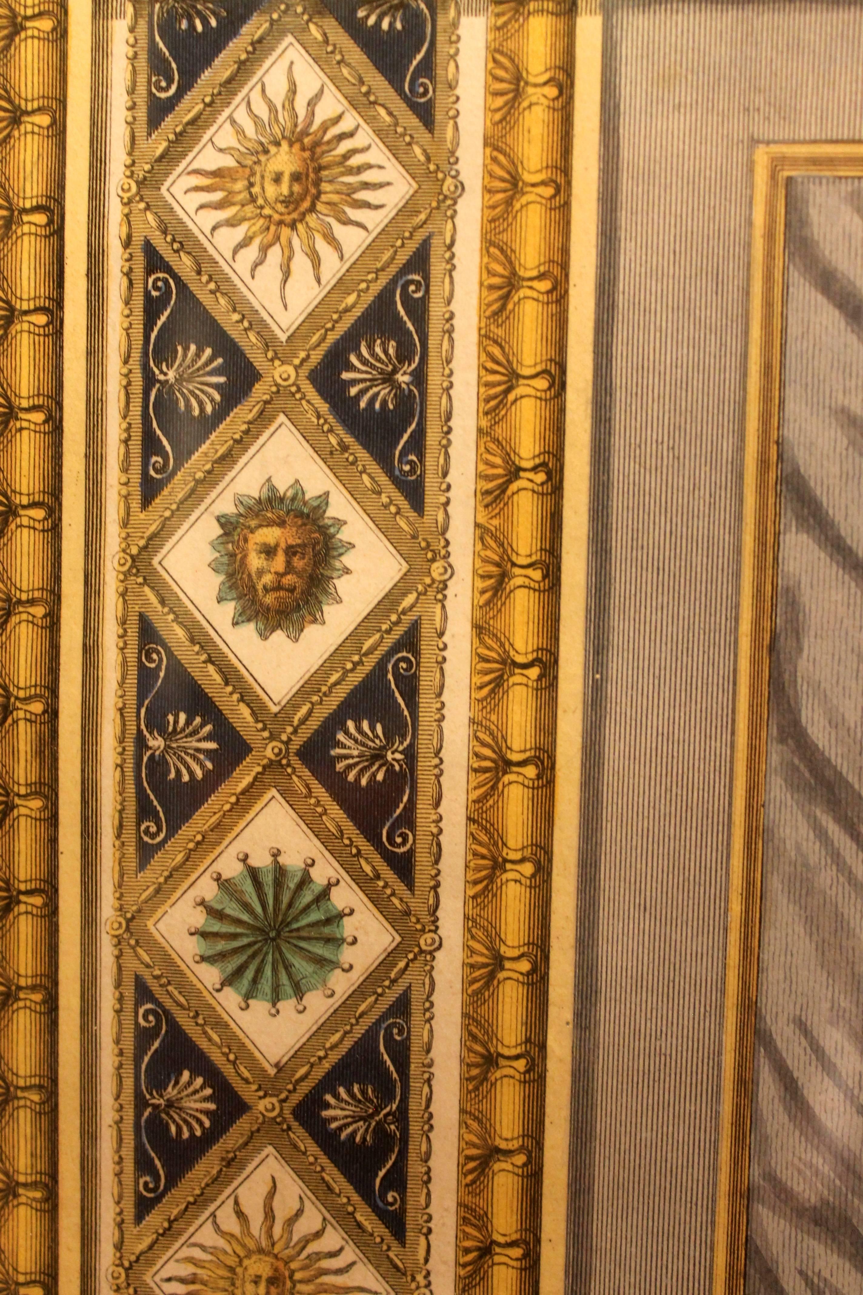 Three Italian 18th Century Hand-Colored Engravings on Paper of Vatican Loggias 8