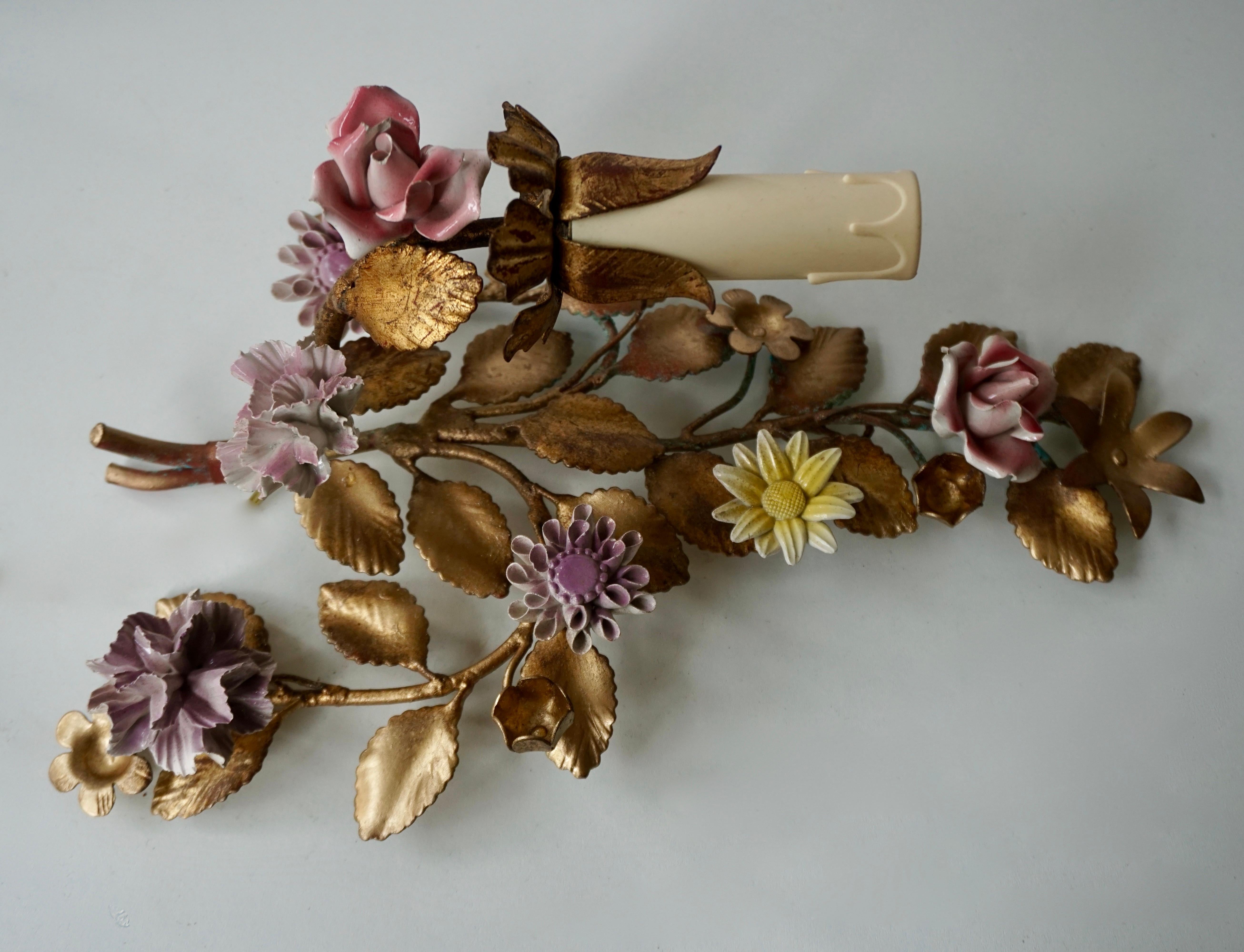 metal wall sconce for flowers