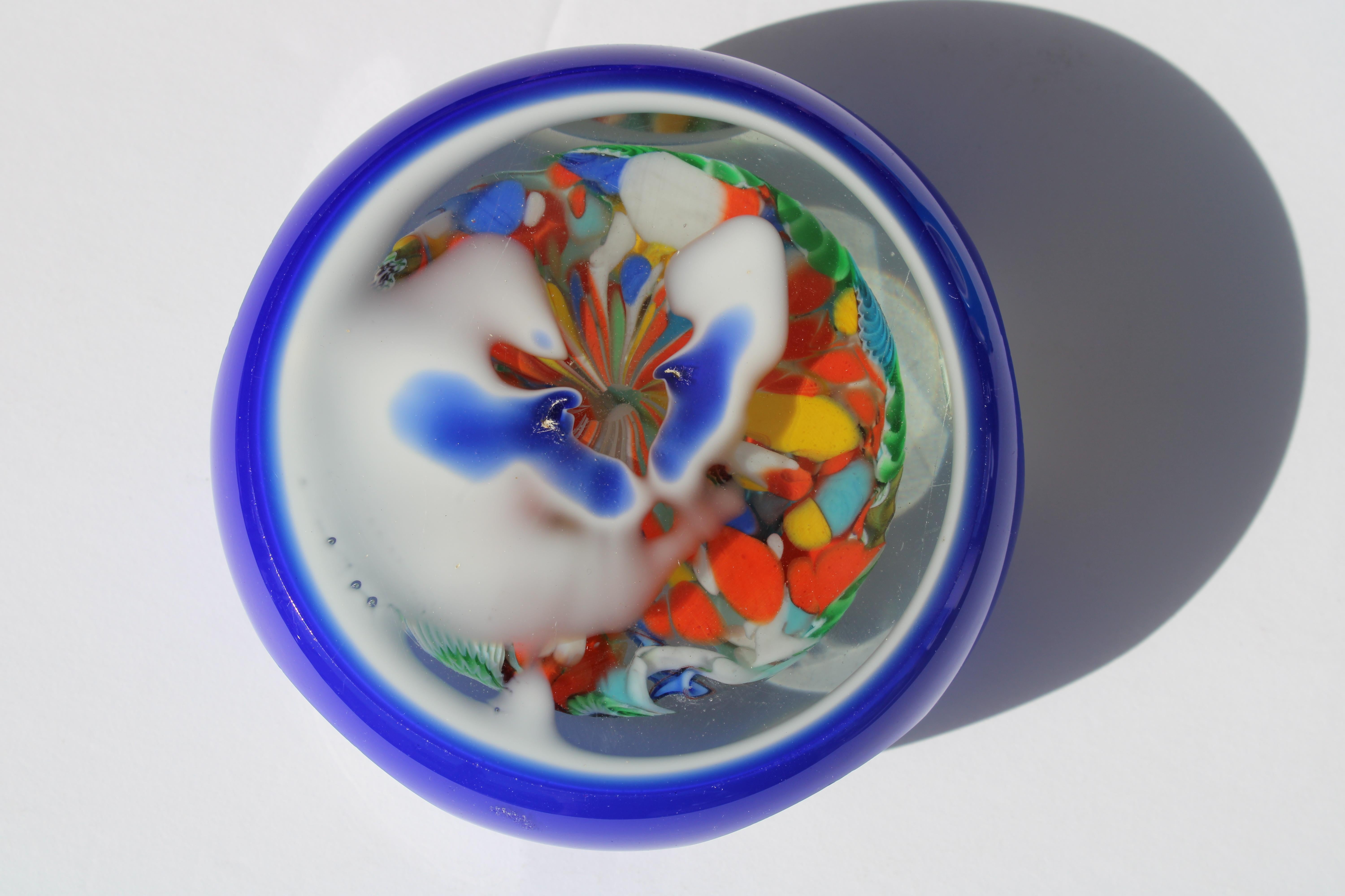 Three Italian Millefiori Cased Glass Paperweights In Good Condition For Sale In Palm Springs, CA