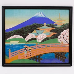 Three Japanese Paintings of Mount Fuji
