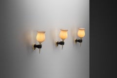 Three John Devoluy (Attr.) Bronze Wall Lamps, Europe First half of the 20th C