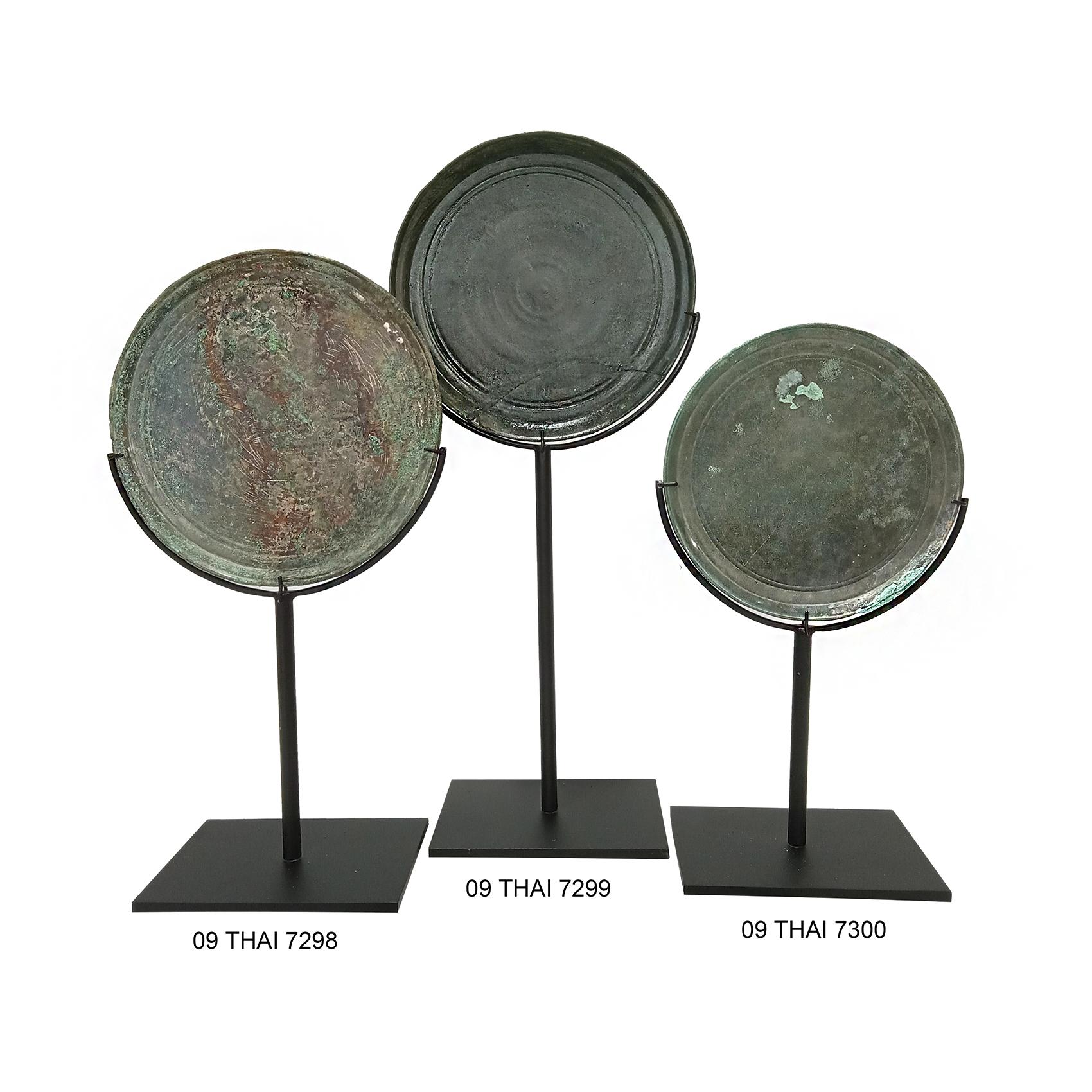 Three Khmer Bronze Mirrors, 14th - 15th Century 11