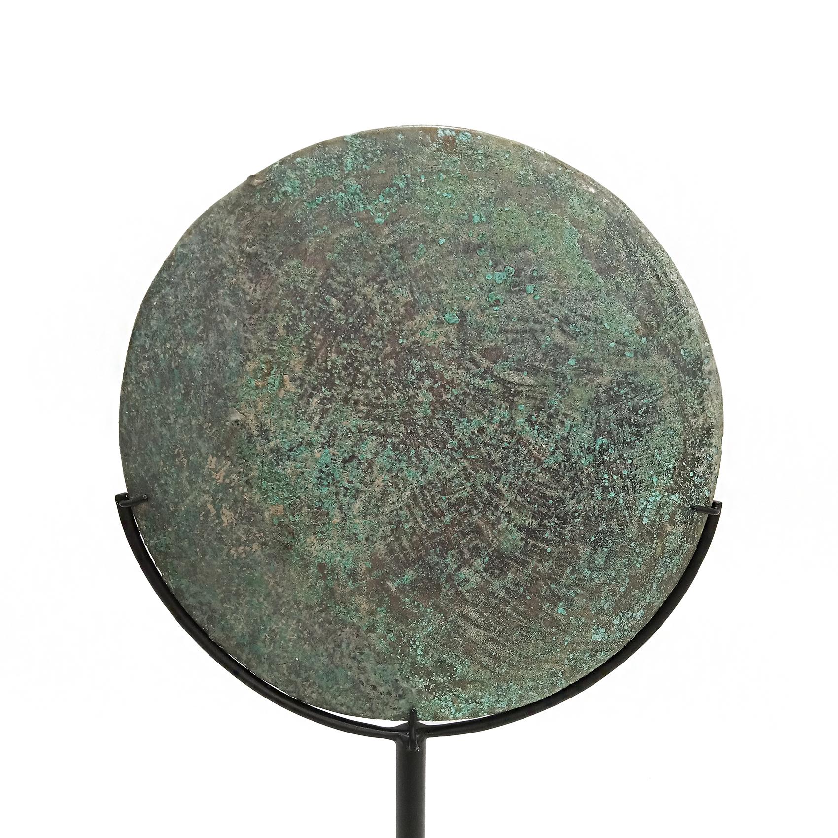 Hand-Crafted Three Khmer Bronze Mirrors, 14th - 15th Century