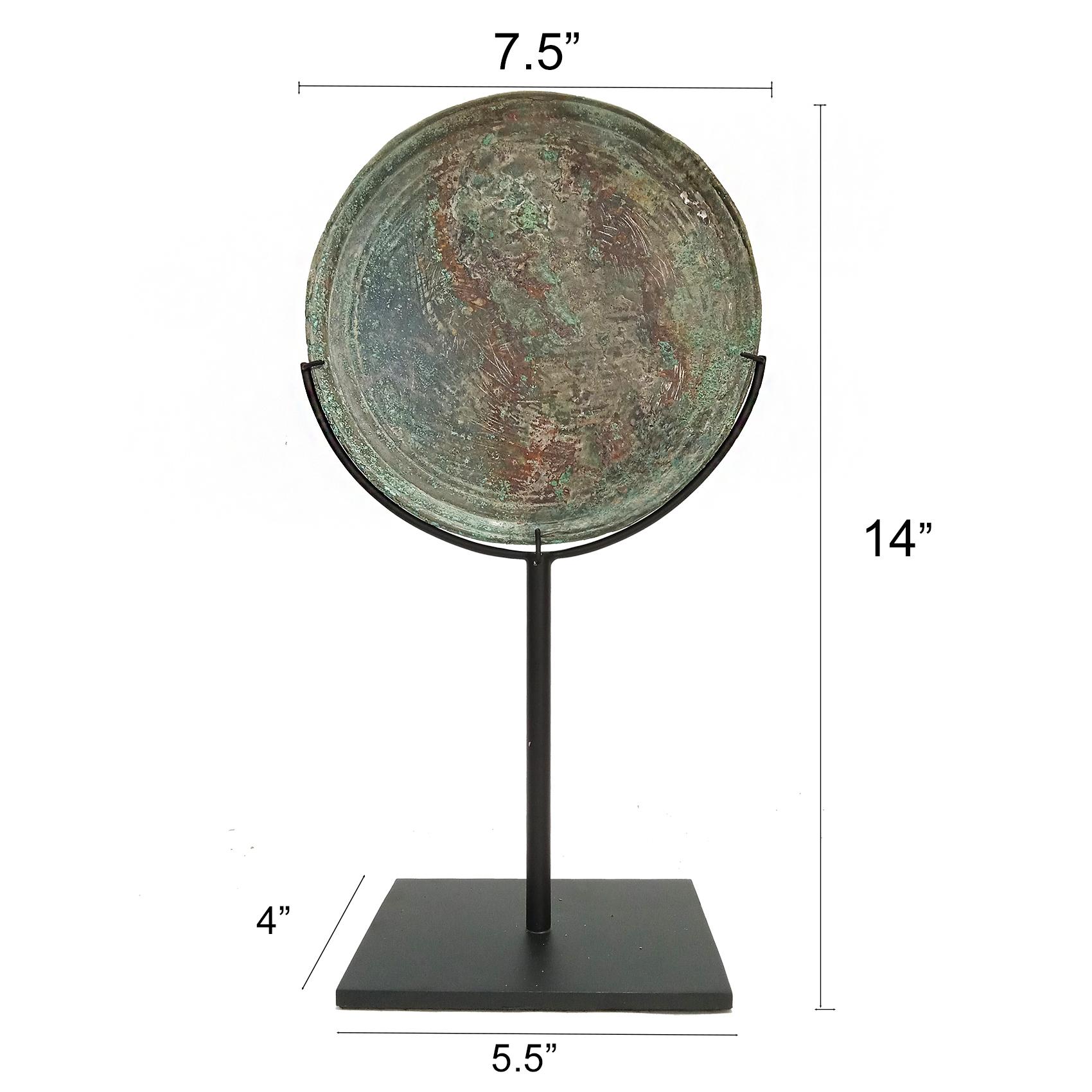 Three Khmer Bronze Mirrors, 14th - 15th Century In Good Condition In New York, NY