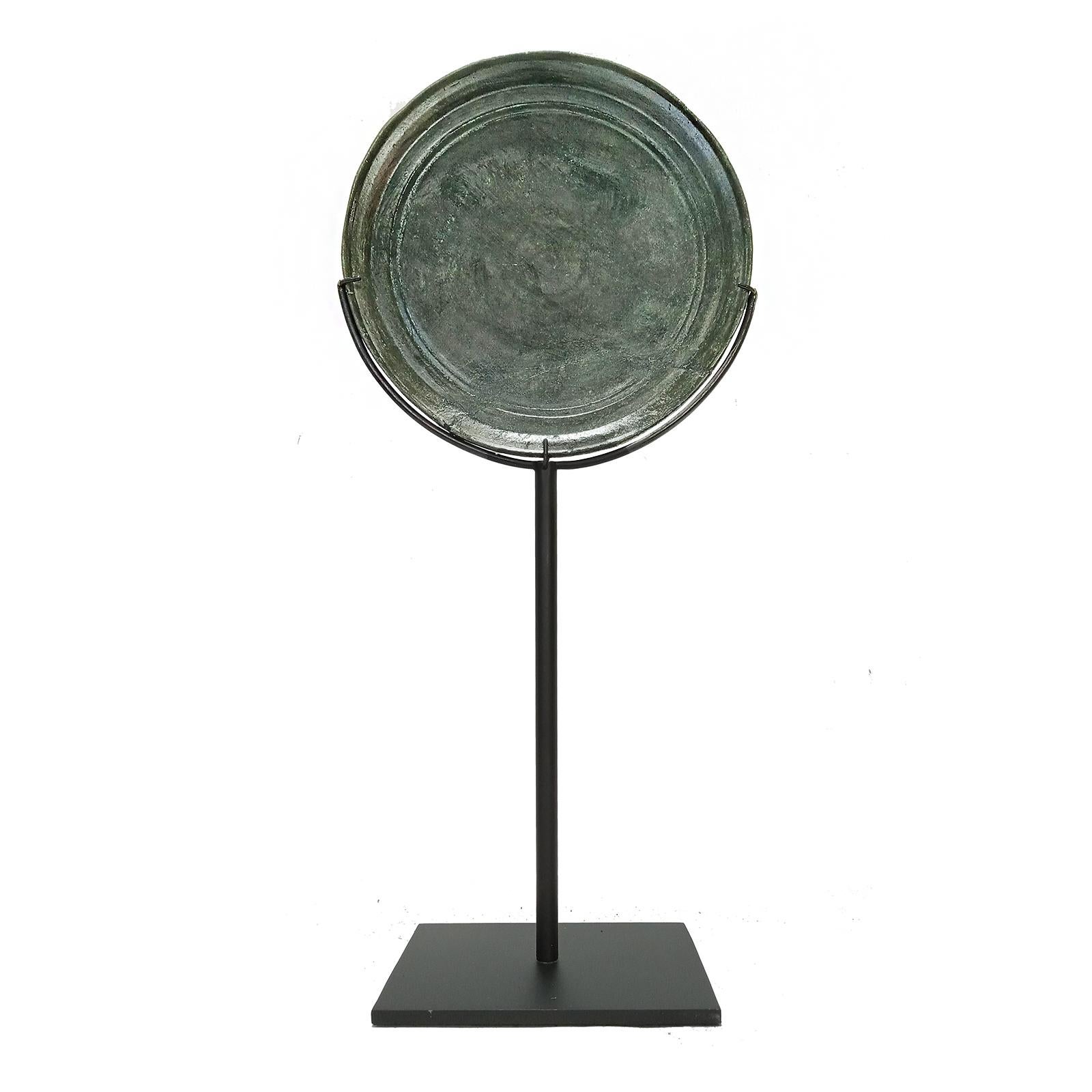 18th Century and Earlier Three Khmer Bronze Mirrors, 14th - 15th Century