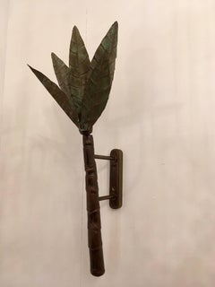 Tre luci da parete in bronzo francese degli anni '80 di Kim Moltzer