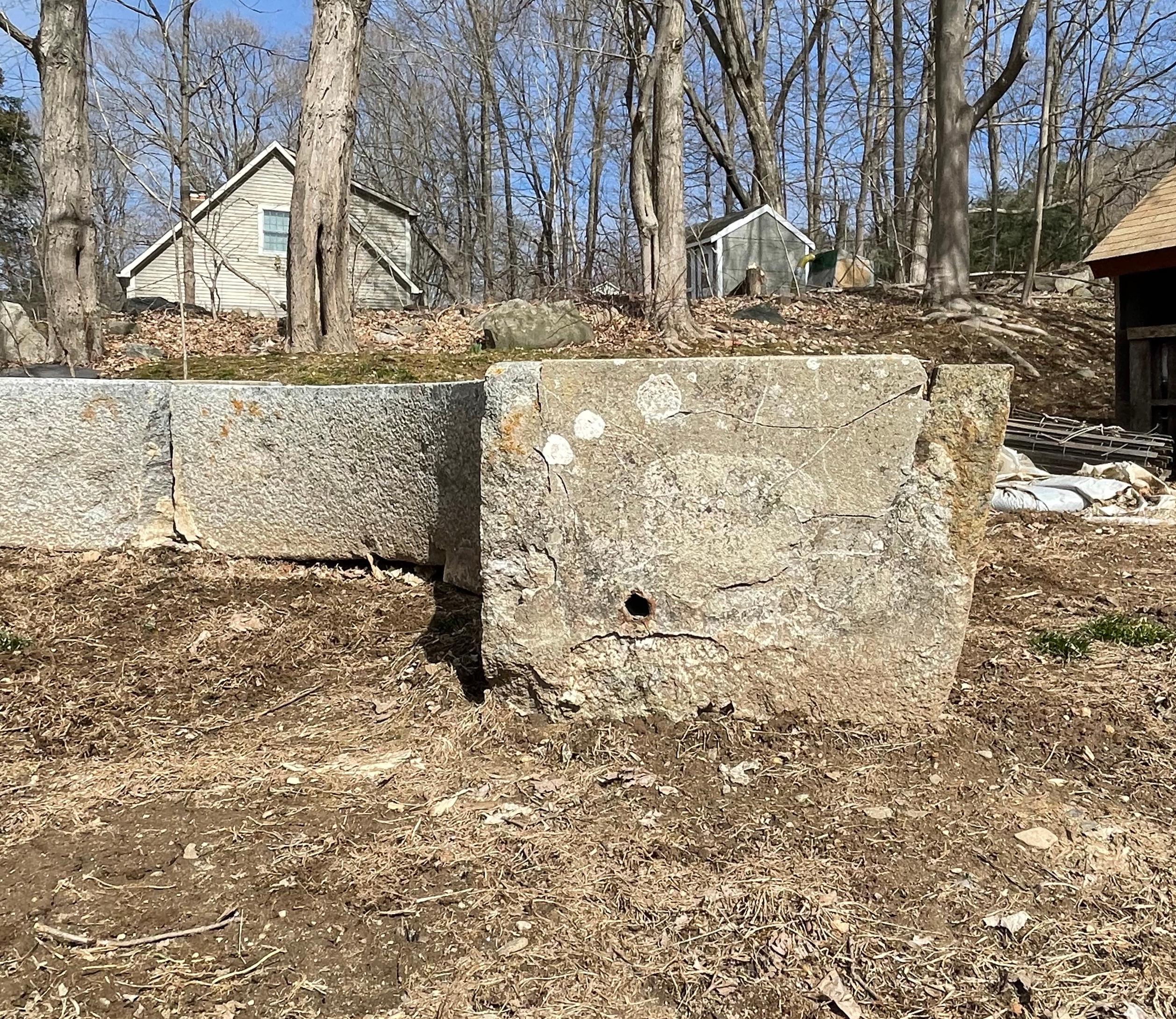 18th C French Granite Cider Mill Segments for Planters/Rills/Seats/Firepits In Good Condition For Sale In Woodbury, CT