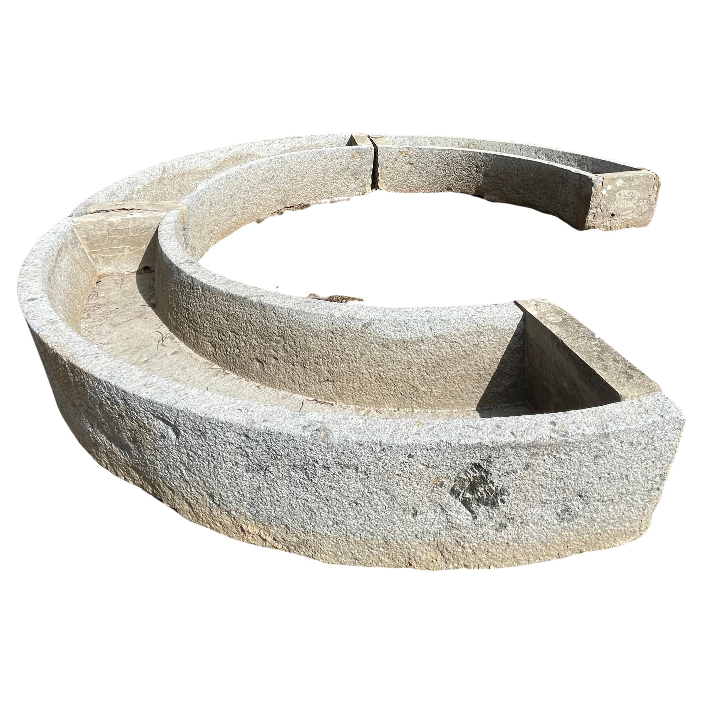 18th C French Granite Cider Mill Segments for Planters/Rills/Seats/Firepits For Sale