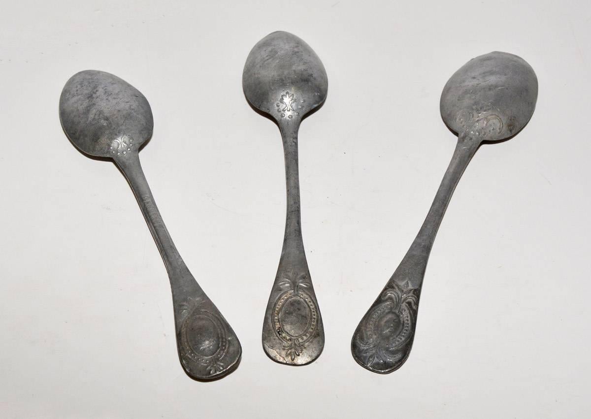 pewter spoons antique