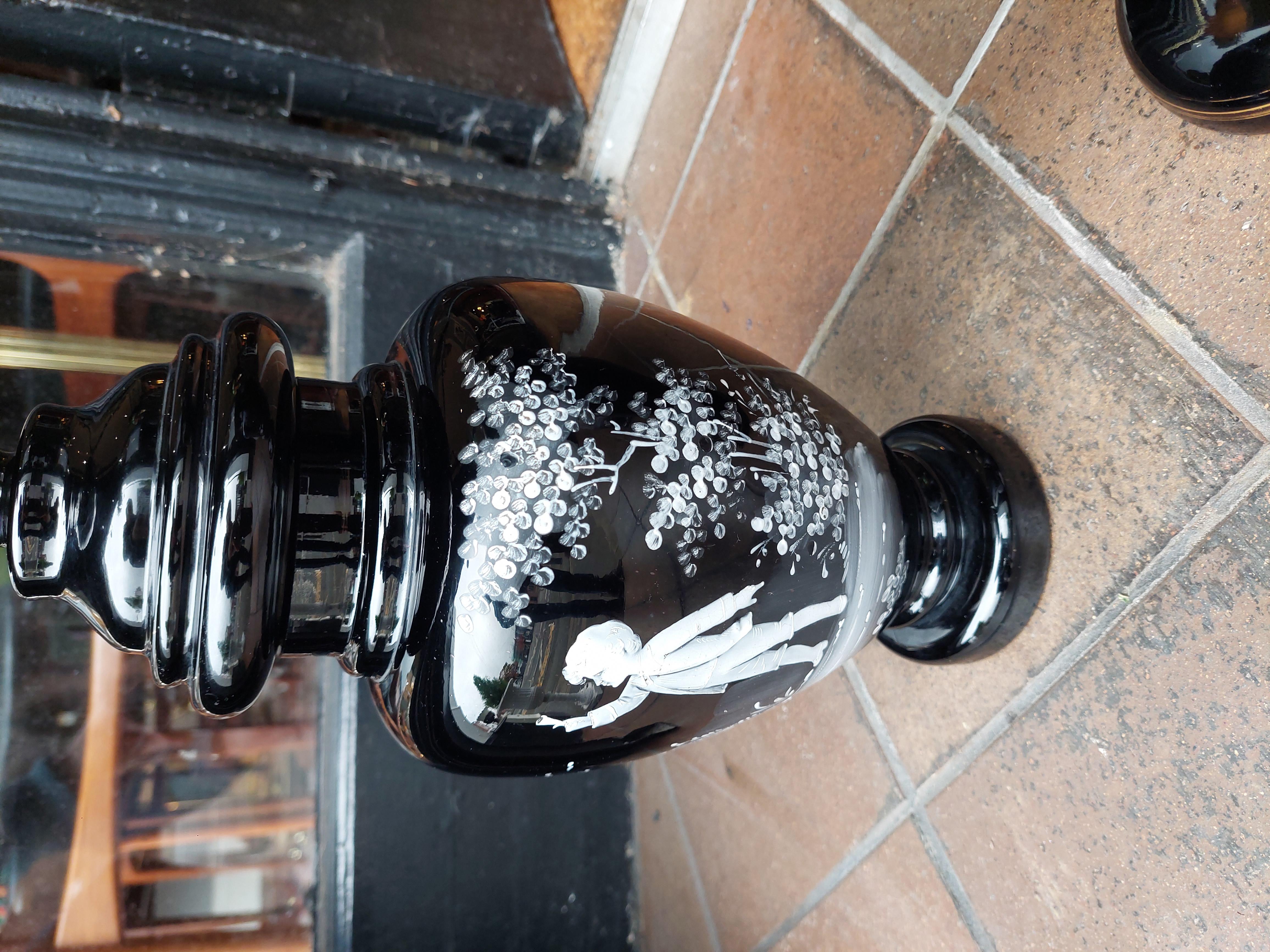 19th Century Three Large Pieces of 19thC Glass by Mary Gregory For Sale
