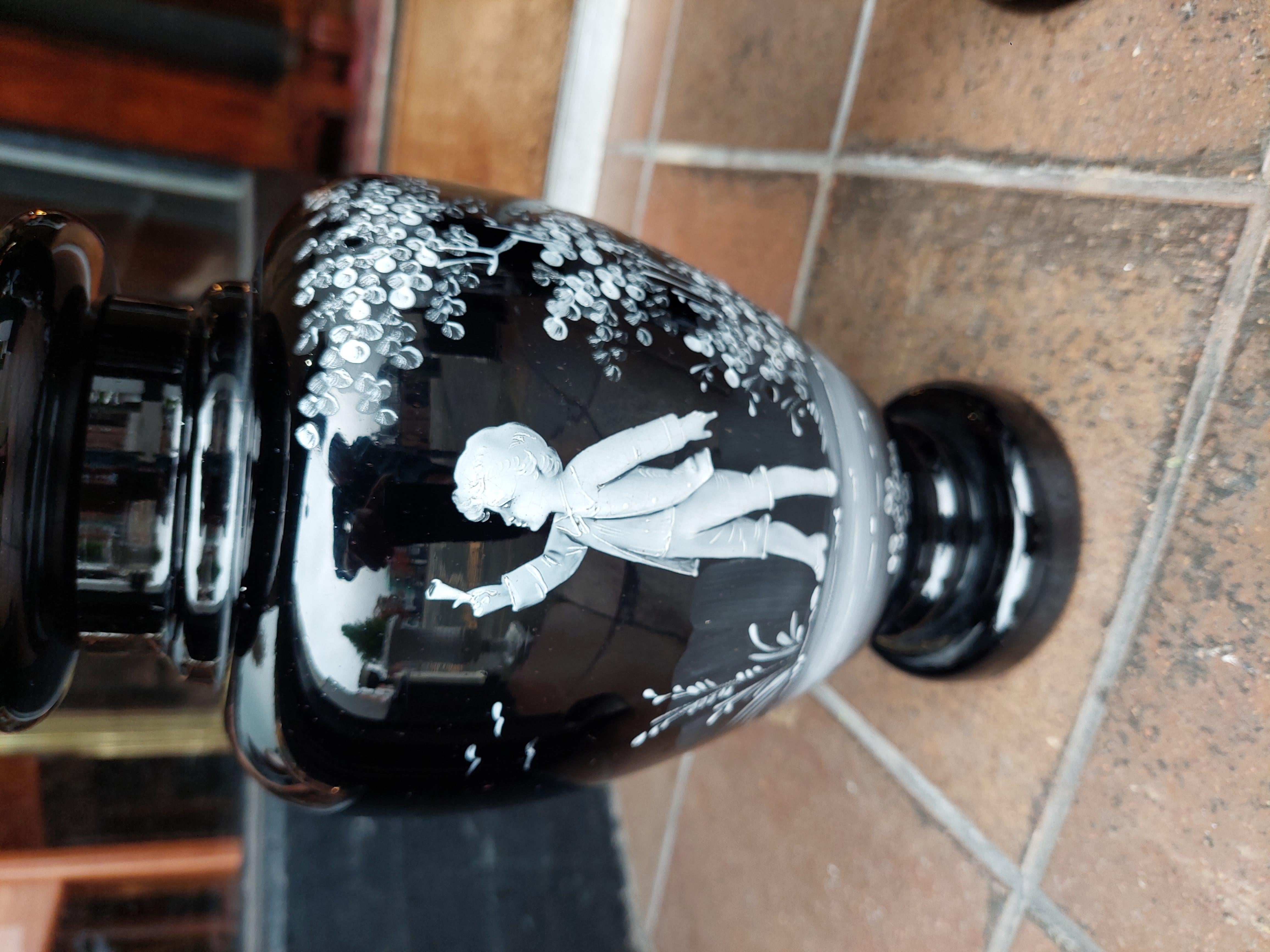 Three Large Pieces of 19thC Glass by Mary Gregory For Sale 1