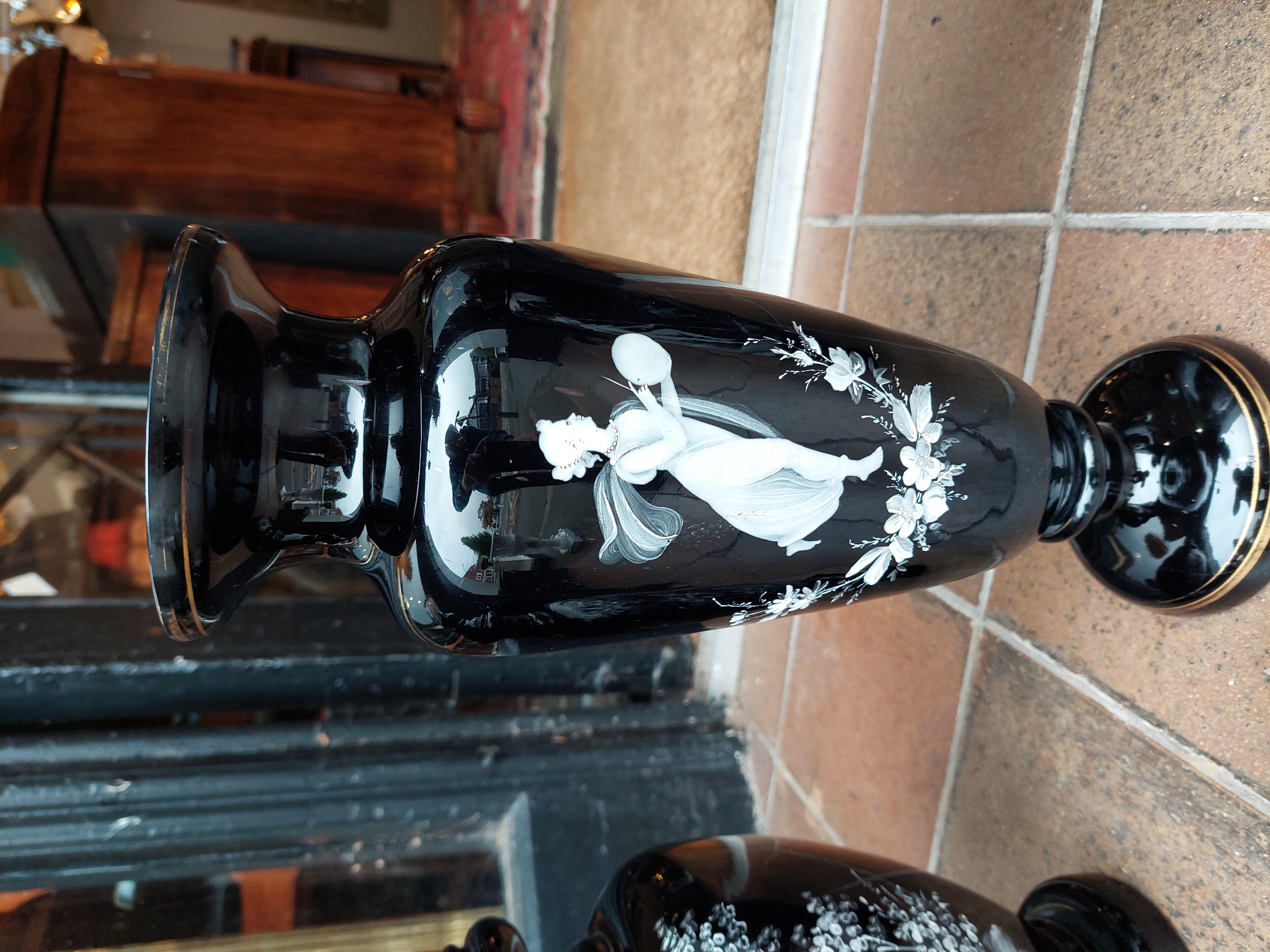 Three Large Pieces of 19thC Glass by Mary Gregory For Sale 2