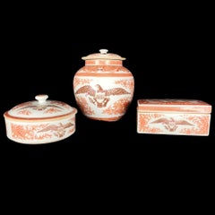 Three Large Pieces of American Diplomatic Porcelain "Fitzhugh 1815" with Eagle