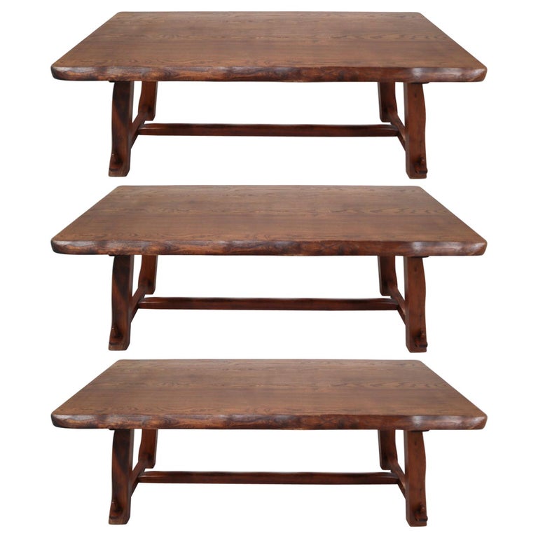 Three Large Robust Sculptural Tables For Sale at 1stDibs