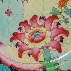 Three Large Tobacco Leaf Plates Made by Spode in England, circa 1820